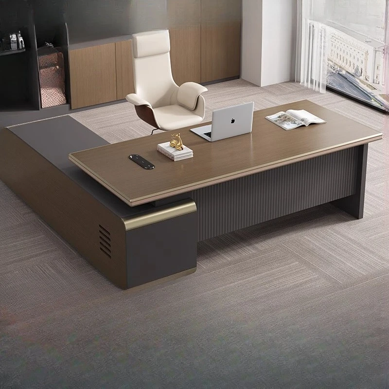 Designer Wooden Executive Desk Leg Support Brown Drawers Luxury Executive Desk Modern Cheap Mesa De Escritorio Office Furniture