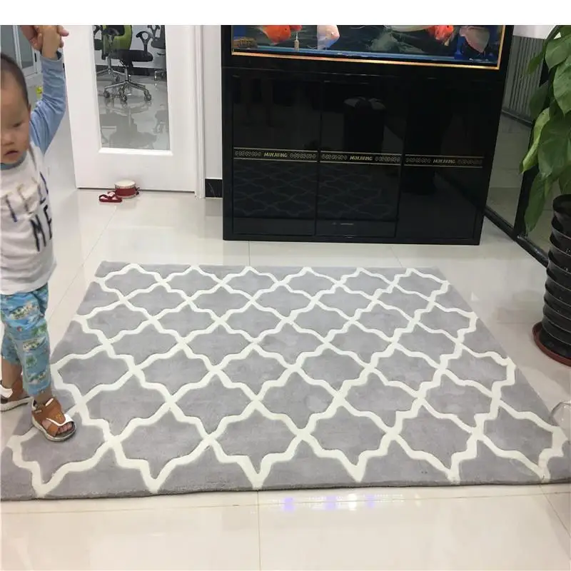 Fashion Gray Pattern Thicken Acrylic Living room Great carpet rug Bedroom Bedside home prayer mat Can be customized