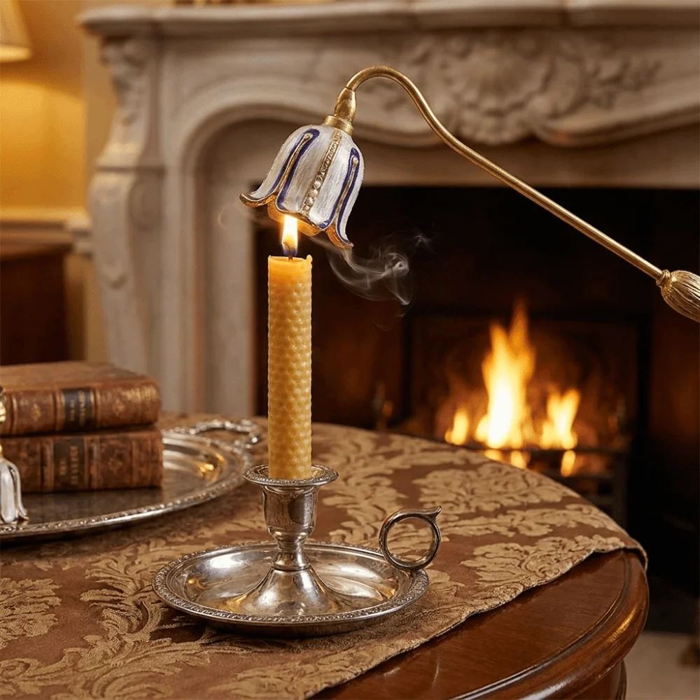 Creative Long Handle Flower Candle Extinguisher Vintage Decorative Candle Snuffer Exquisite Pumpkin Wick Snuffer Living Room