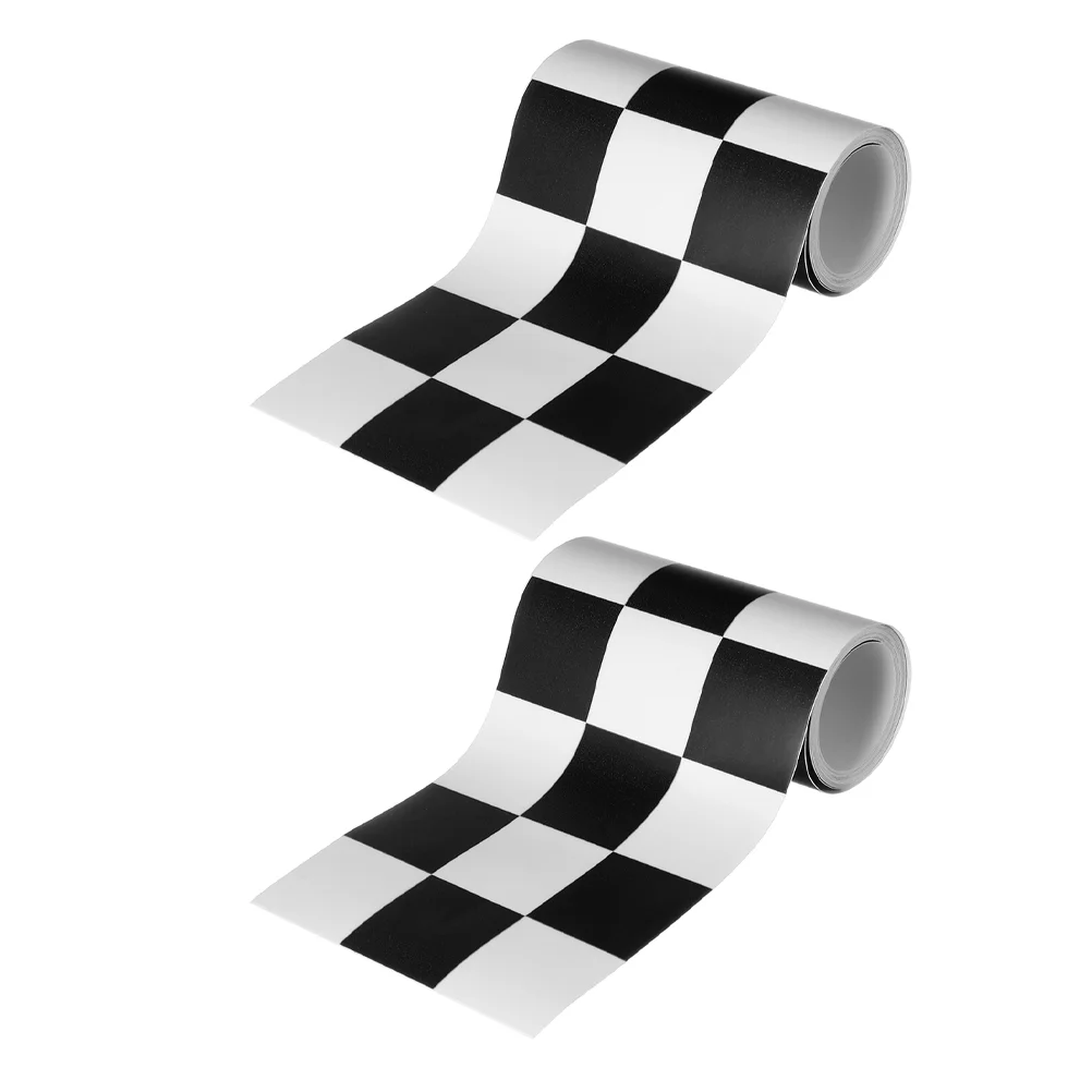 

2 Rolls Checkered Bulletin Border Sticker Racing Borders Checkered Wallpaper Trim Straight Border Trim For Home School Office Wa