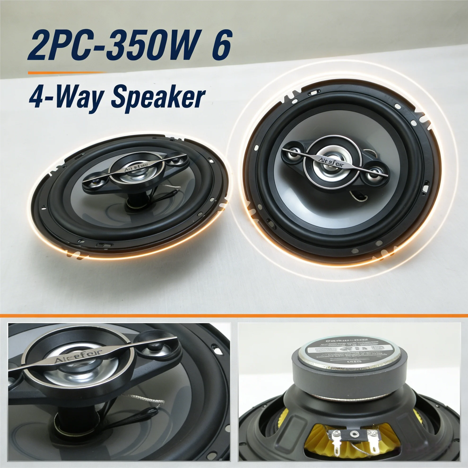 

Два 6-дюймовых 2-канальных автомобильных коаксиальных динамика HIFI мощностью 300 Вт с твиметром и низкочастотным динамиком, объемный звук 4,0, 36 В, для обновления/замены автомобильного аудиосистемы