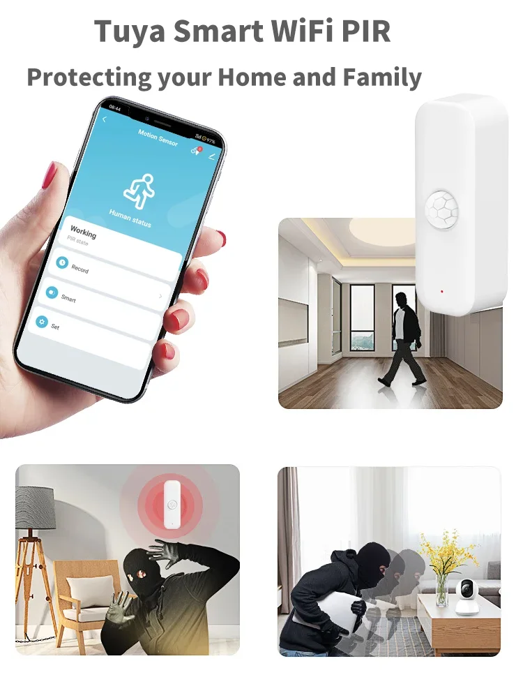PIR Tuya Zigbee Wifi محس حركة كاشف الأشعة تحت الحمراء جهاز استشعار إنذار يعمل مع الحياة الذكية Tuya المنزل مساعد الجسم الاستشعار
