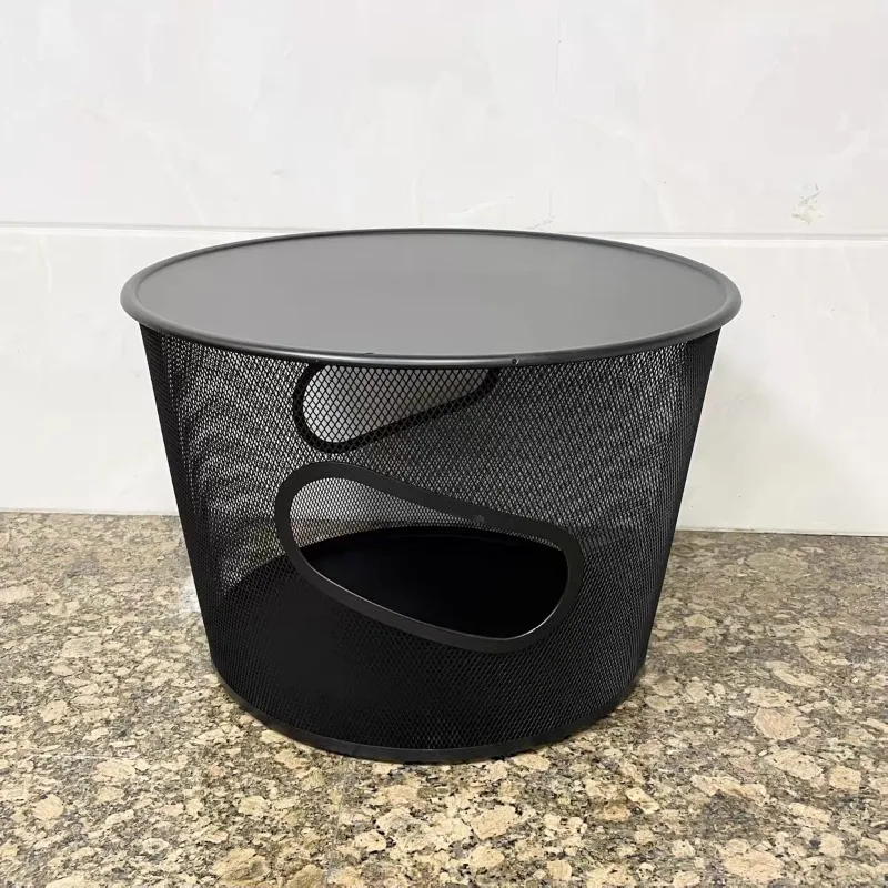 طاولة جلدية ذات سرج برتقالي من هرميس - طاولة جانبية مستديرة فاخرة لغرفة المعيشة الإيطالية