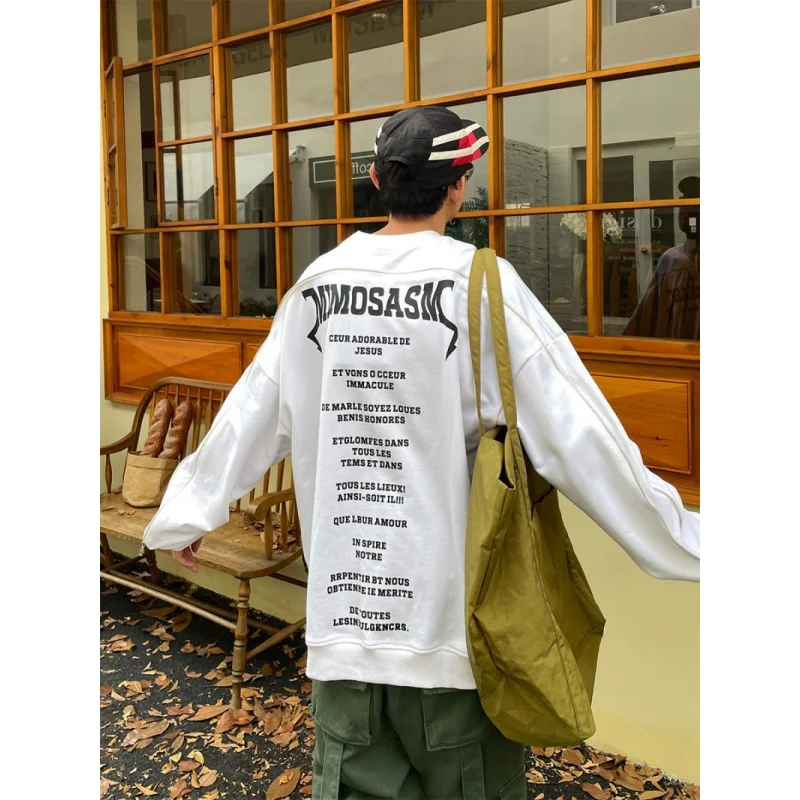 

Large Size 300 Pou Zipper Design Sweatirt Men's Spring Autumn American Trendy Print Haome Jaet Top ex