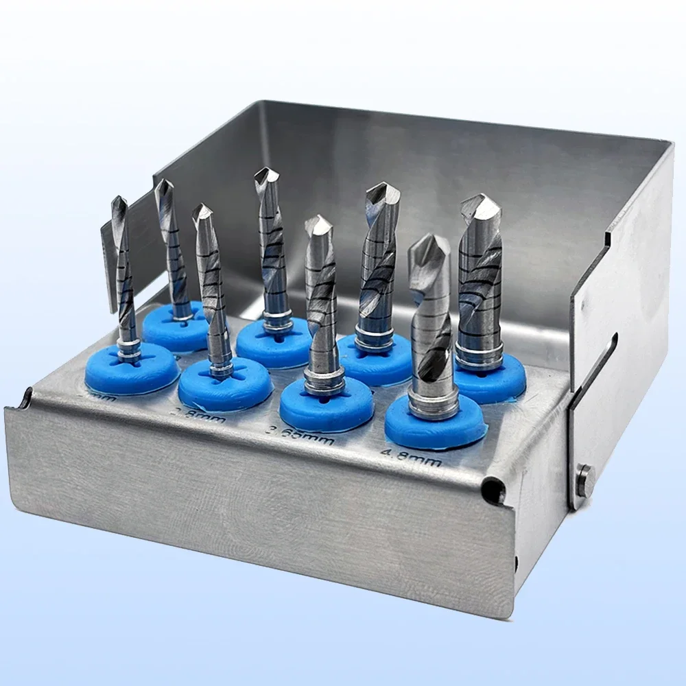 

8-компонентный комплект боров для имплантатов, стоматологические сверла с наконечниками для прививки пазухи, остеотомии и приготовления на площадке имплантатов