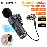 M1 Lavalier Business Bluetooth 5.5 Headset 30H With HD Mic LED Power Digital Display Noise Cancelling HIFI Wireless Headphone