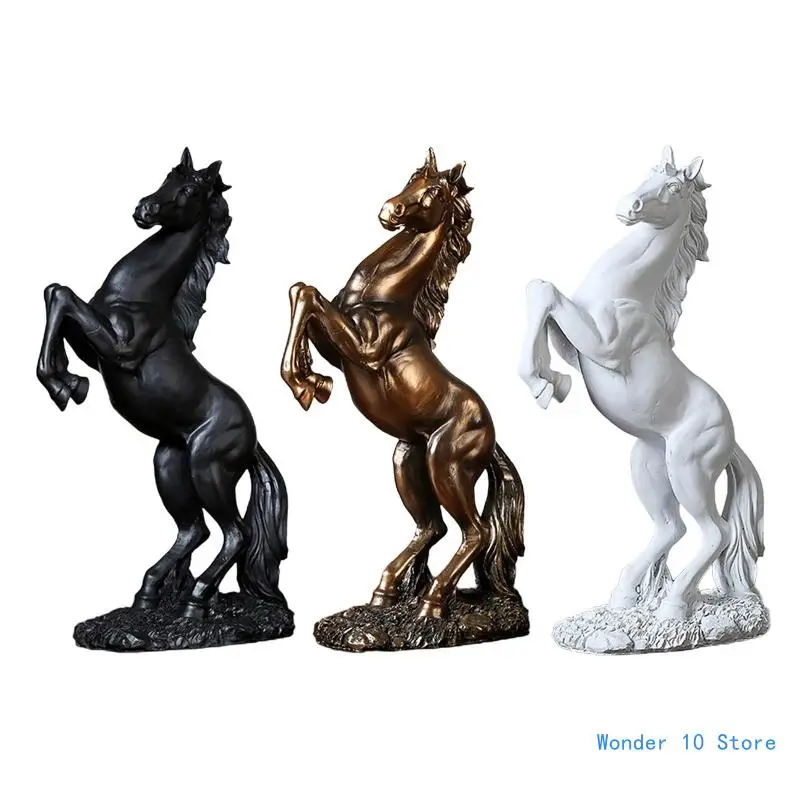 

Standing Horse Resin Statue Animal Ornament Sculpture Art Figurine Crafts for Home Bedroom Office Decoration Gift