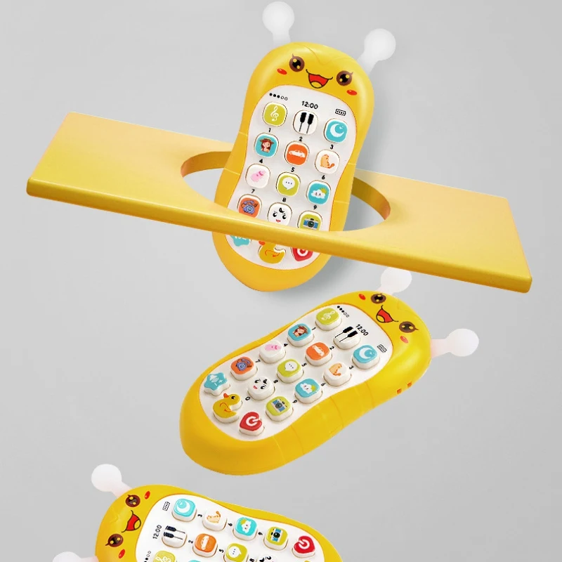 Baby Toys Music Sound Cartoon Telephone Sleeping Phone Shape Teether Simulation Phone Infant Early Educational Toddler Gifts