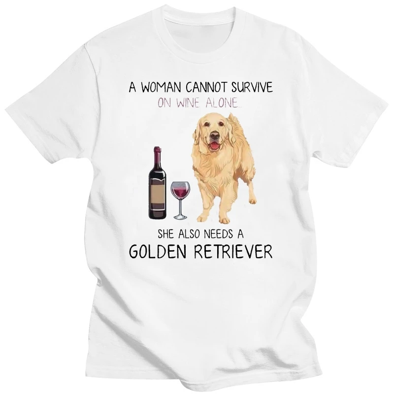 A Woman Cannot Survive On Wife Needs Golden Retriever T Shirt Grey Ladies S-3Xl Loose Size Tee Shirt