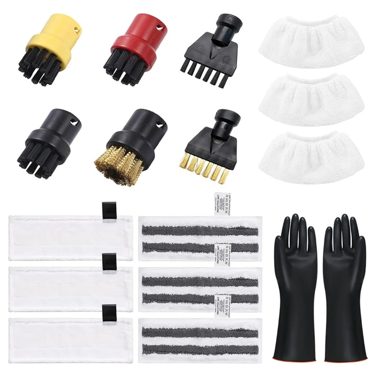 Acessórios FZFZ para limpador a vapor Easyfix SC2 SC3 SC4 SC5, com conjunto de pano de microfibra e escovas redondas para bico de piso