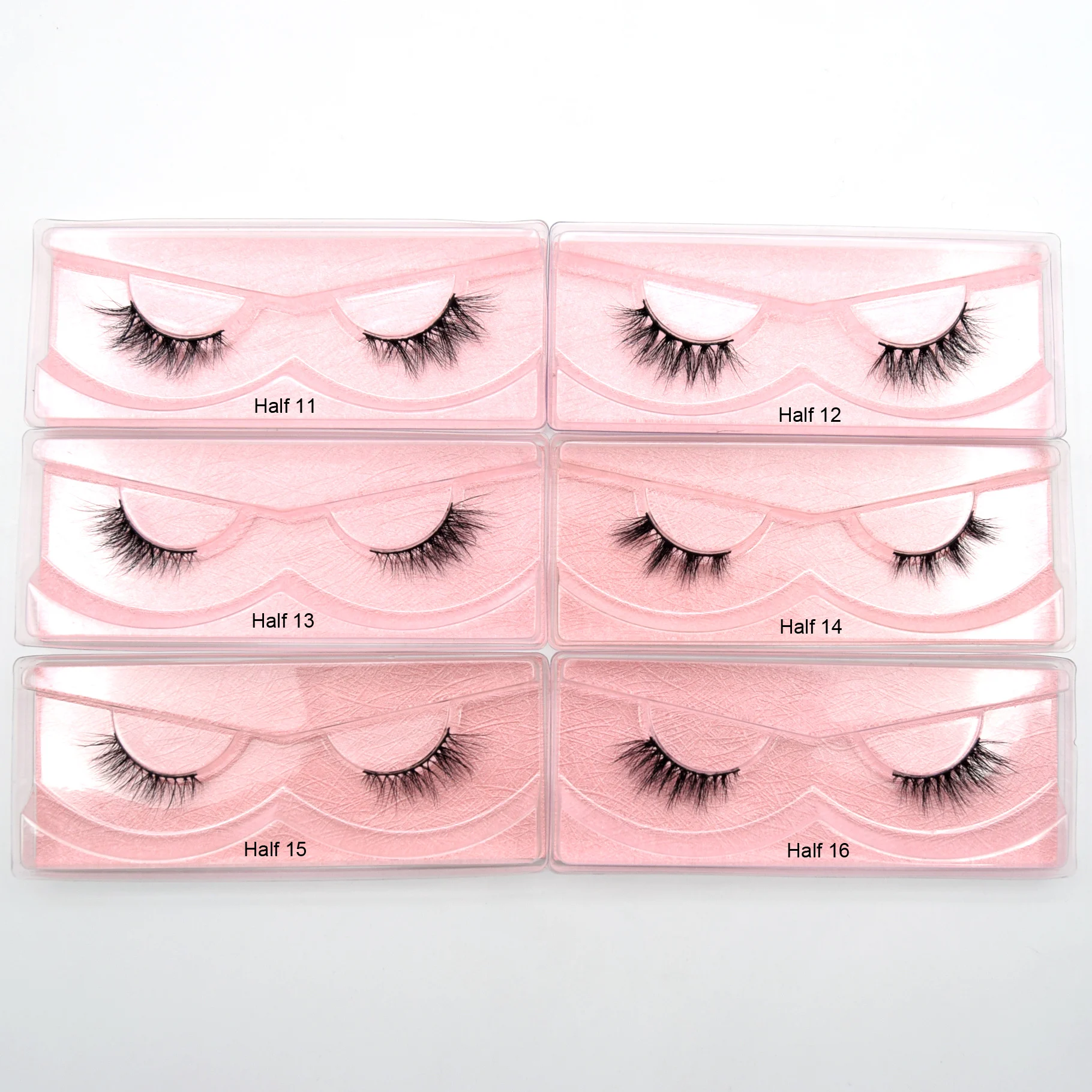 2คู่ครึ่งขนตา3D Mink Lashes ขนตาธรรมชาติสั้นขนตาปลอม Faux Cils แต่งหน้าขายส่ง Fake Eyelash Extension