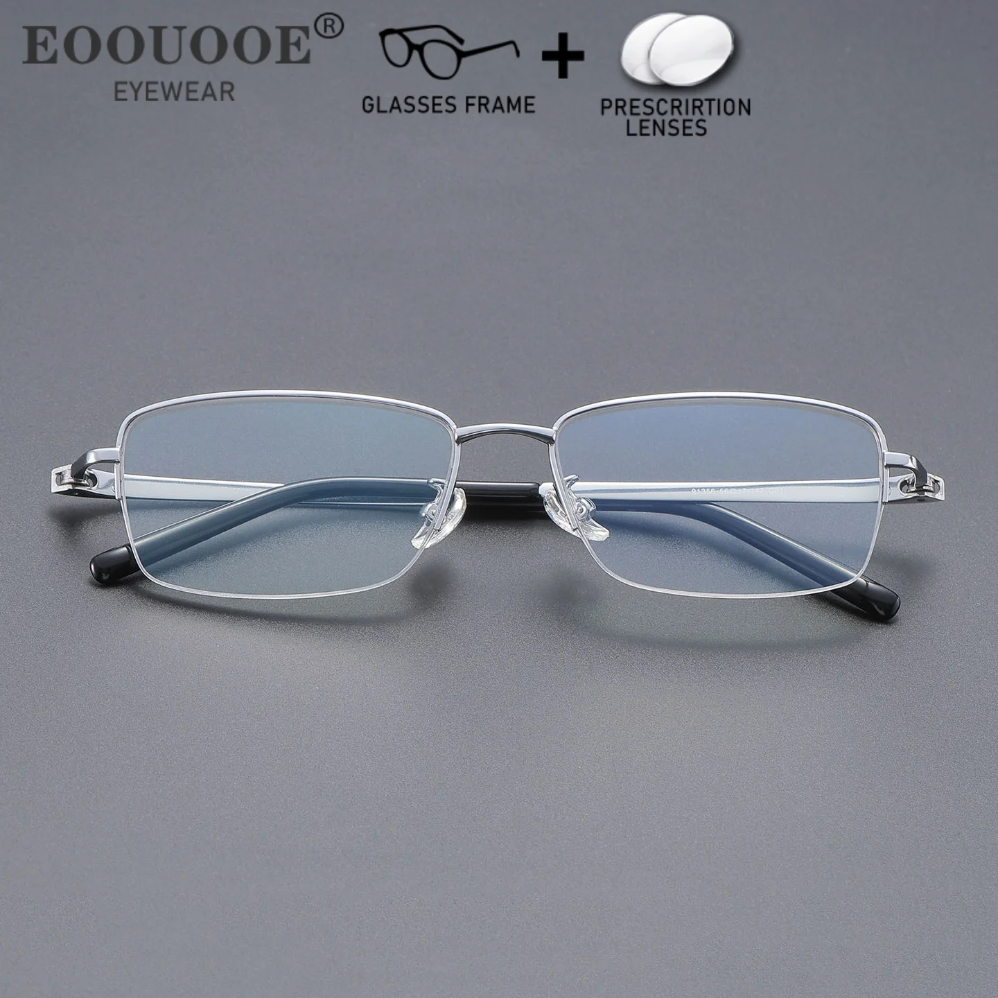 Ultralight Titanium Men Glasses Half Frame Design Myopia Eyeglass Lenses Comfortable Durable Classic Multifocal Progressive