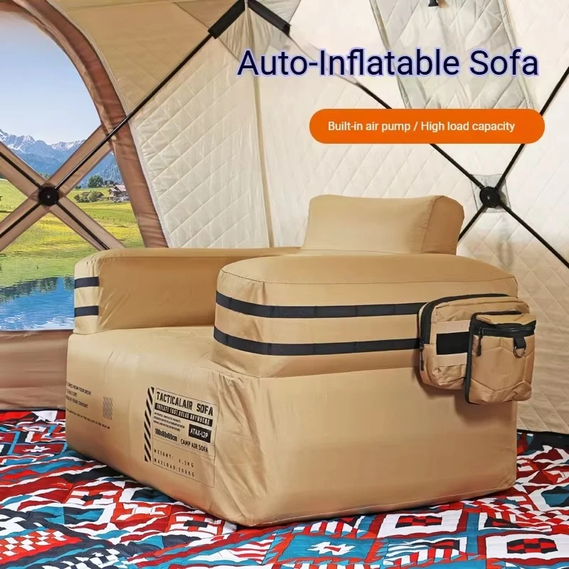 Oxford Bedroom Outdoor Automatic Inflatable Sofa Tactical Modern Single/Double Person Lounge Chair Foldable Waterproof