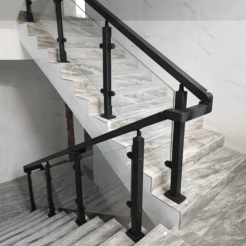맞춤형 현대식 스테인리스 프레임리스 안전 강화 유리 난간 야외 외부 기둥 계단용 홈 펜스