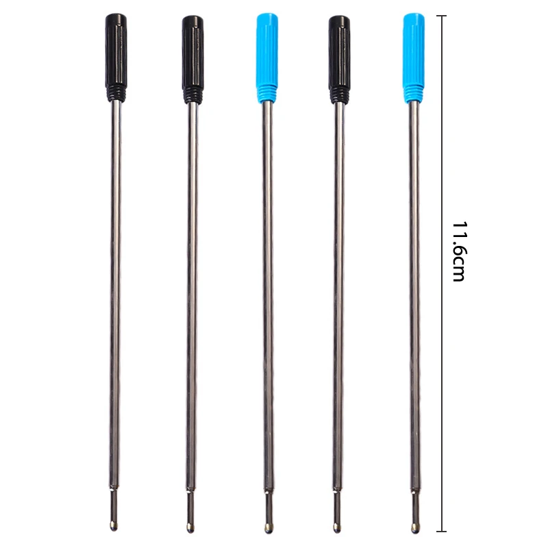 10 Pcs/lot Rotating Metal Pen Refill Special Ballpoint Pen Refill Rod Cartridge Core Ink Recharge Black Blue Ink