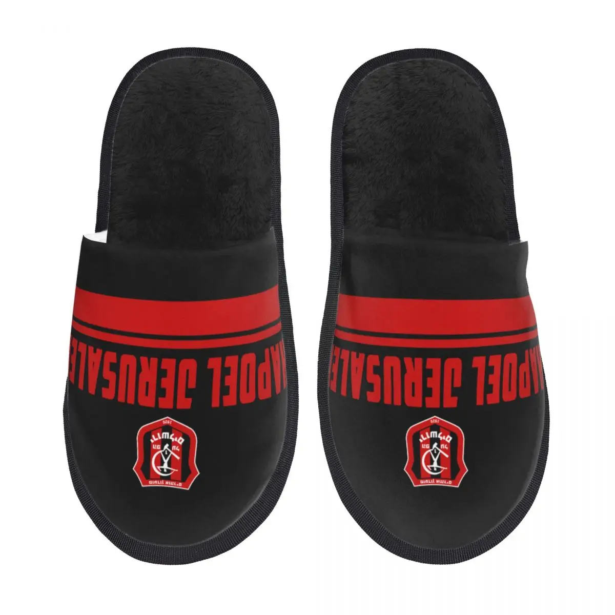 Israel Hapoel Jerusalem Fc Women and Men Slipper Fluffy Soft Plush Warm House Shoes Anti-Skid Cozy Plush