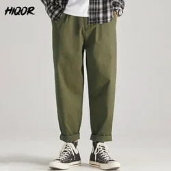 Marca HIQOR, pantalones Cargo japoneses para hombres, nuevos pantalones negros informales de color verde militar para hombres, mono para hombres, pantalones de gran tamaño para hombres