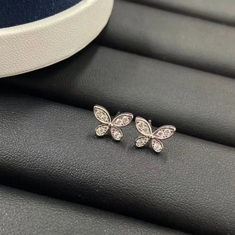 

925 silver zircon inlaid women's fine diamond fashion luxury jewelry butterfly women's earrings exquisite holiday gift