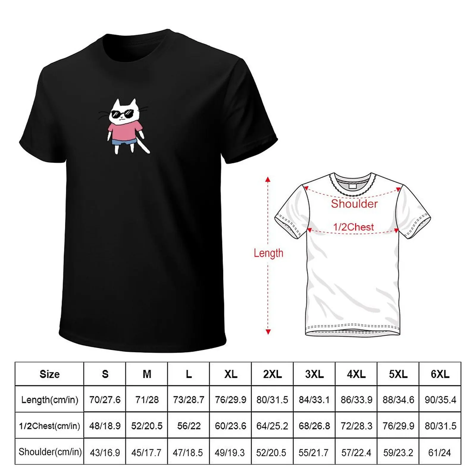 cool chill cat T-Shirt vintage clothes man t shirt anime t shirts summer tops Men's t-shirt