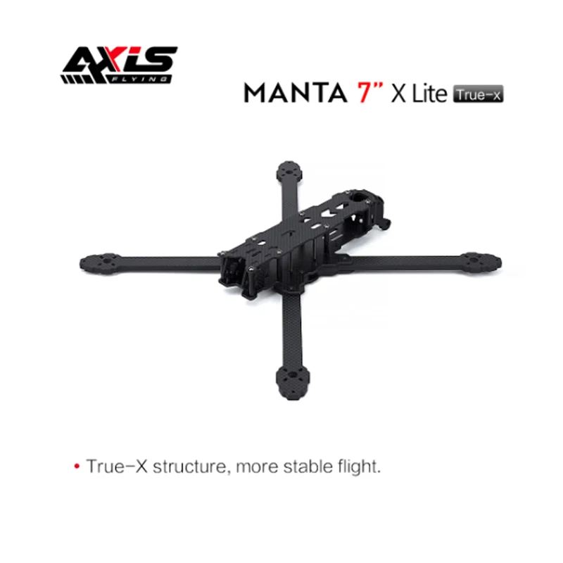 Axisflying MANTA7 "Lite 7 pulgadas Ture X Kit de marco 340mm distancia entre ejes T700 carbono Compatible con hélice de 7 pulgadas para RC Dron FPV