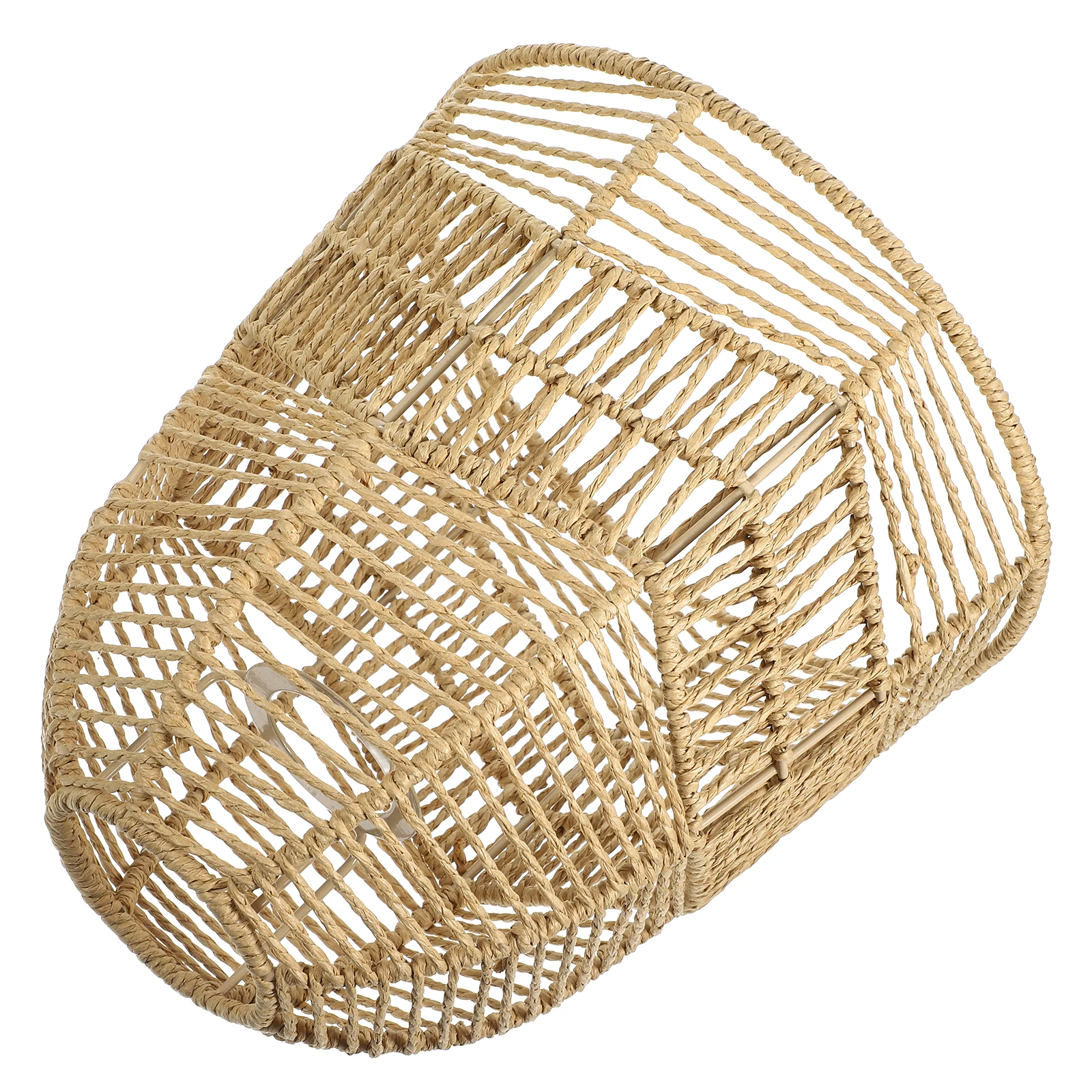 

Rattan Lampshade Hand Woven Basket Weave Hollow Out Boho Light Vintage Decor Imitation Rattan Cover Simple Design Warm Not Eyes