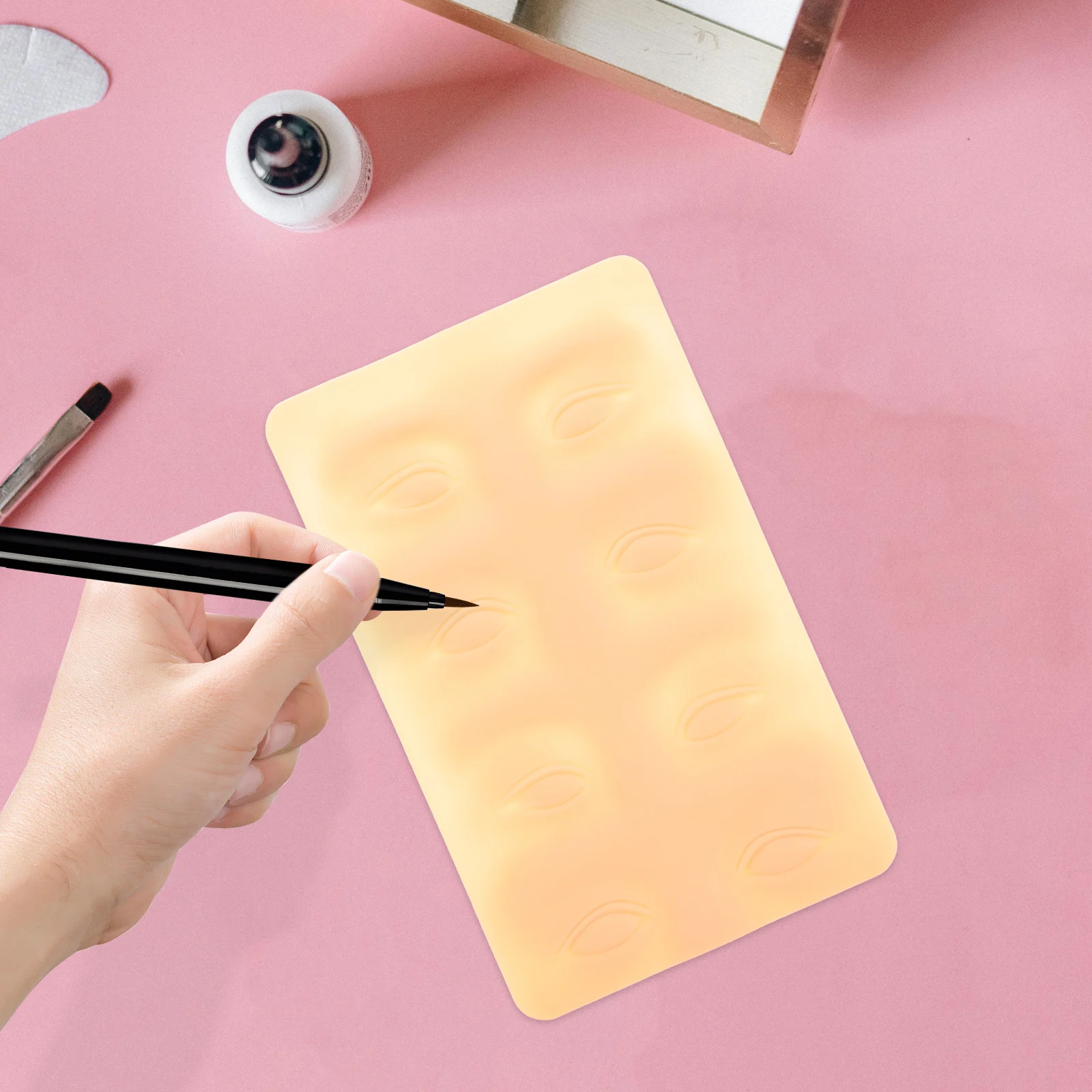 

3D Eyeliner Makeup Training Skin Sheets for Practice Eyebrows Reusable Food Grade Material Suitable for Rotary Coil Machine Use