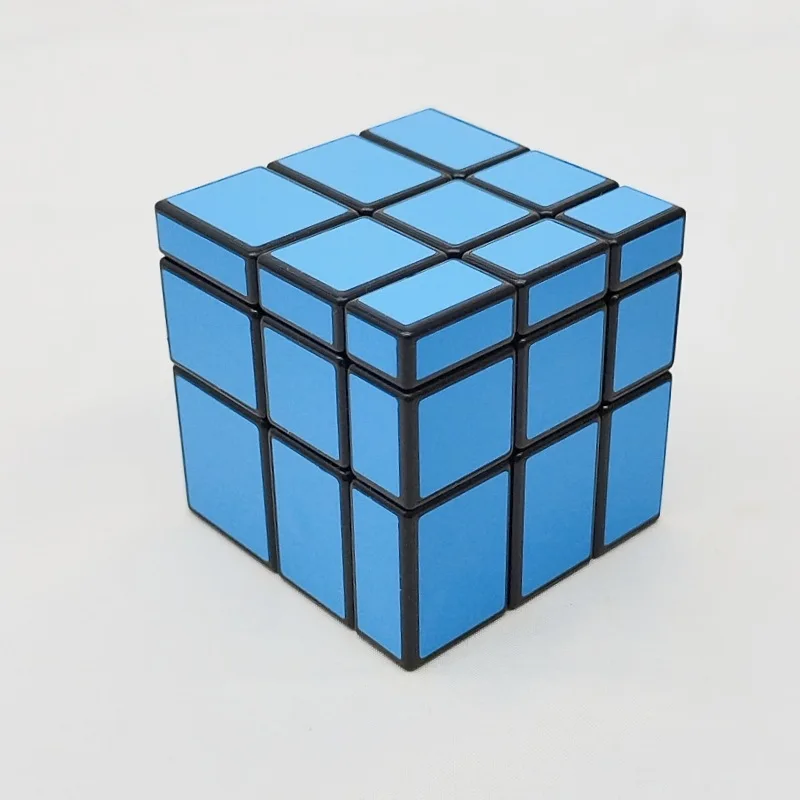 

[Wiadom] White Background Blue Mirror 3x3 Cube Mirror Blocks Oracal Blue Sticker Magic Cube Puzzle Educational Casual Toy Gift