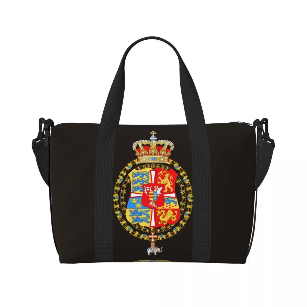 

Men's Travel Bag Coat Of Arms Of Denmark Gym Bag Large Capacity Waterproof Design Handbag Vintage Fashion Sports Bag