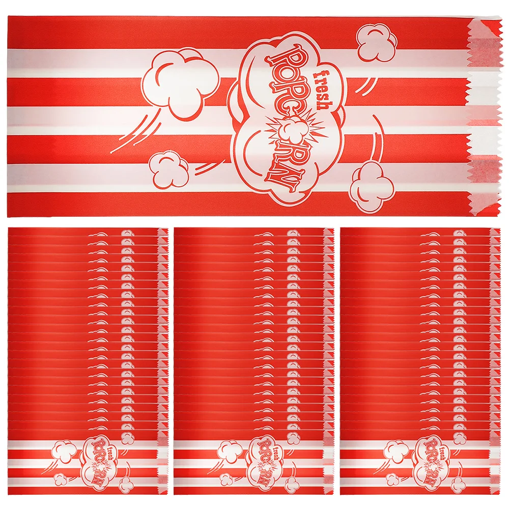 

100pcs Greaseproof Paper for Snacks Popcorn Containers Cinema Party Supplies Oil Proof Food Bags Mini Treat Bags