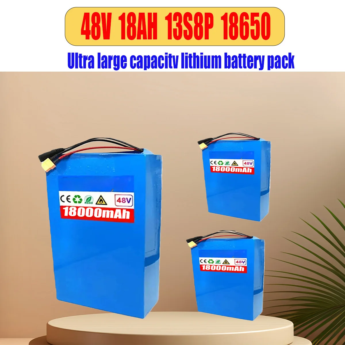 بطارية ليثيوم أصلية جديدة تمامًا 13S8P 48 فولت 18 أمبير في الساعة، مناسبة لمحركات 500-1000 وات مع شواحن BMS الذكية المدمجة #3