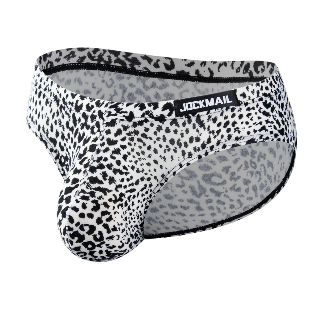 Jockmail New Men Boy Male Leopard Briefs Bikini Big Pouch Panties Men\'s Trunks Men\'s Underwear Beachwear Shortstrunk Underpants