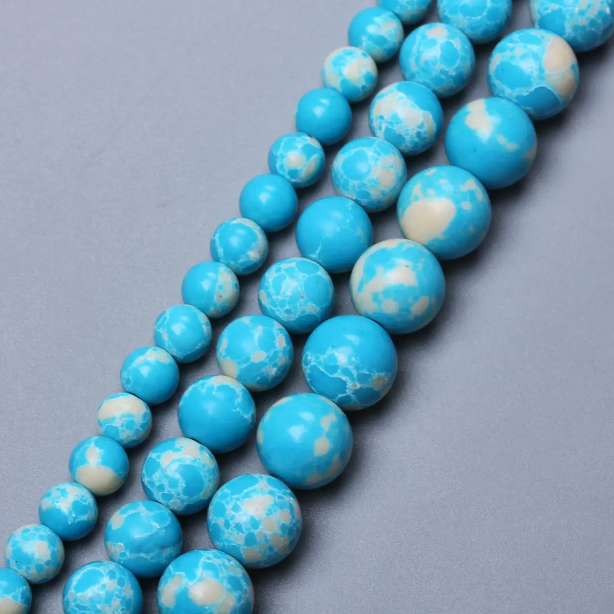 4/6/8/10mm High-quality Sky Blue Natural Stone Emperor Stone Round Beads DIY Bracelet Necklace Handmade Beading Material