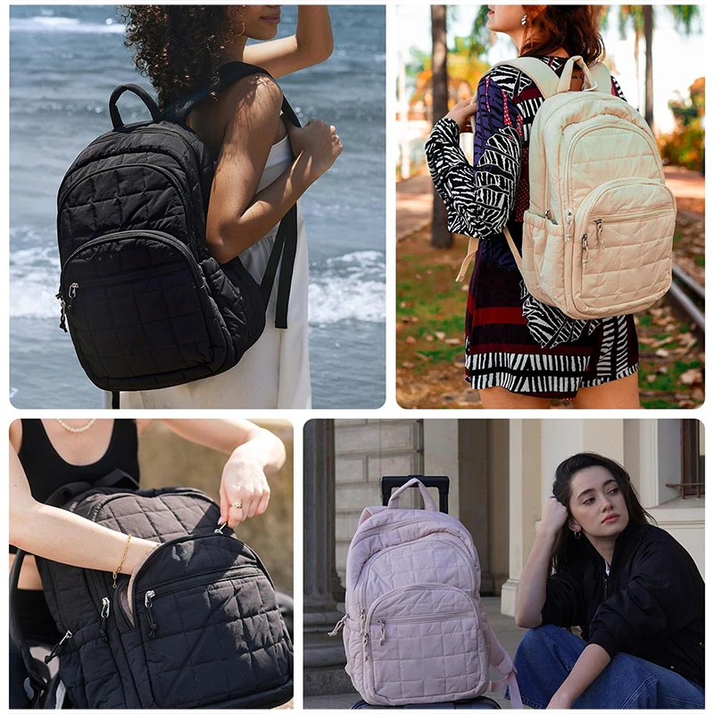 Laptop Backpack Travel Waterproof Daypack Large Capacity Multi-Pocket School Bag Vintage Shoulder Pack Student Computer Bag