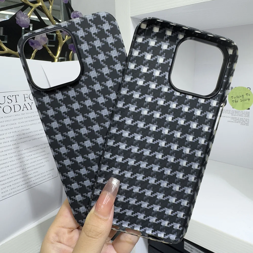 

Real Carbon Fiber case for iPhone 15 Pro Max Luxury Latticed Aramid Fiber Hard cover for iPhone 15Pro Max case capa Fashion