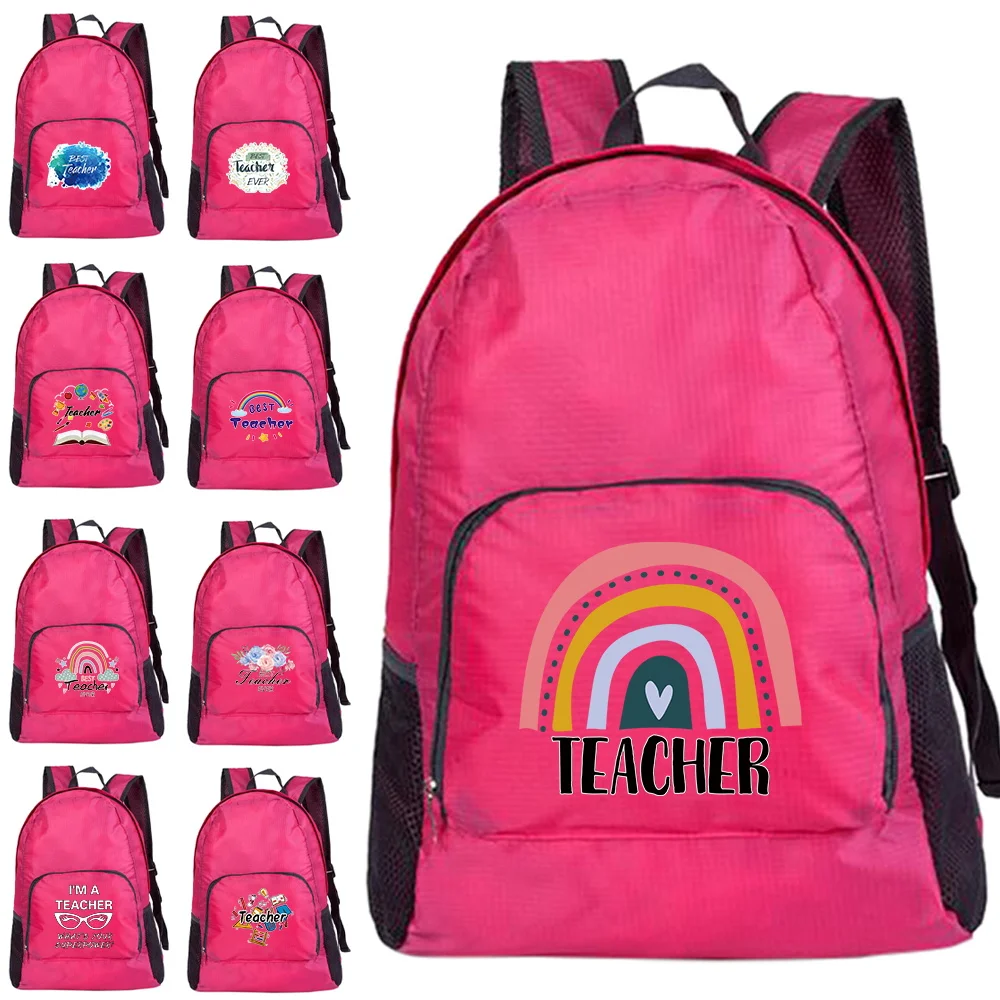 

Foldable Backpack Outdoor Climbing Cycling Travel Knapsack Large Capacity Eco-friendly Backpacks Teacher Printing Series