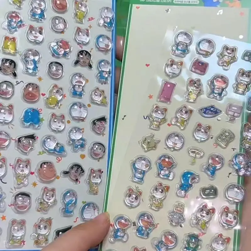 

Two Sheets Doraemon Kawaii 3D 3D Relief Sticker Diy Exchange Sticker Toys Handheld Phone Case Decoration Birthday Gift for Girls