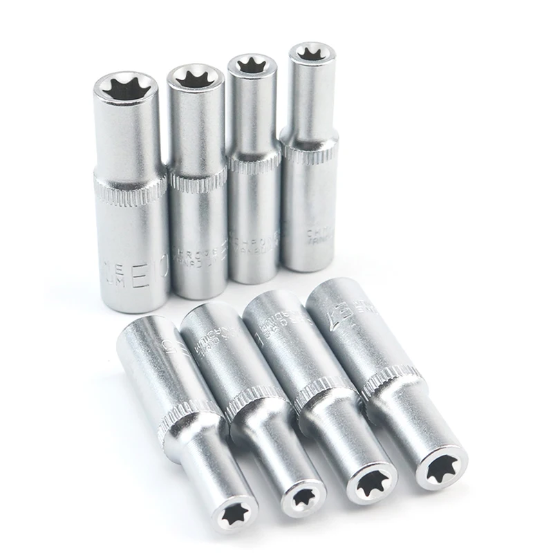 Imagem -03 - Catraca Soquete Torque Wrench Torque Star Adaptador de Soquete Fêmea Soquete e Joint Hand Tools 48 mm e4 e5 e6 e7 e8 E10 Pcs