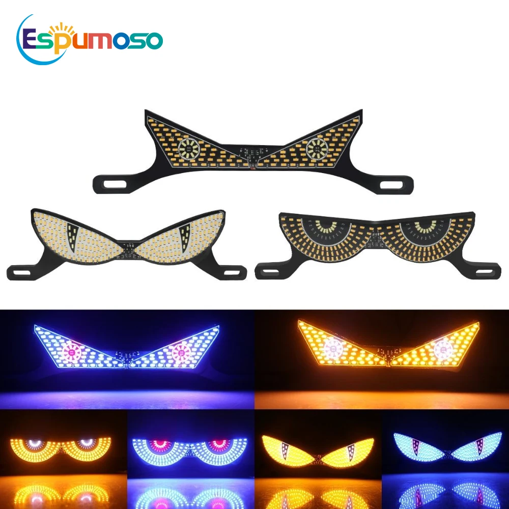 

Motorcycle License Plate Tail Light Modified Decorative Atmosphere Lamp LED Devil Eye Strobe Single Lights 12V Universal
