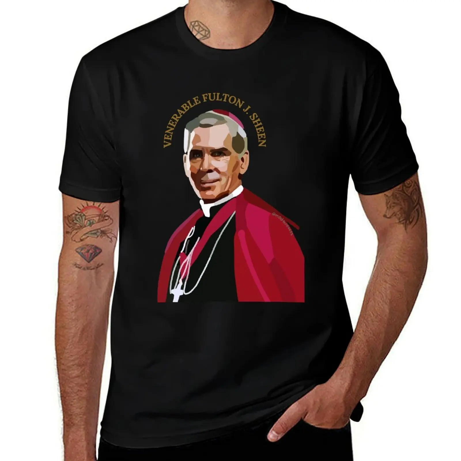 Ven. Fulton J. Sheen T-Shirt Basic Comfort Fit T-Shirt for Men