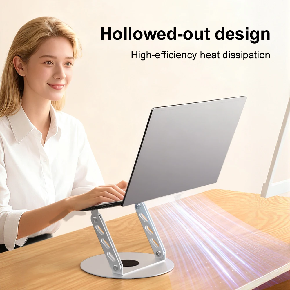 360° Rotatable Foldable Tablet Stand Adjustable Portable Desktop Metal Holder Cooling Stand Support For Laptop iPad Pro Phone