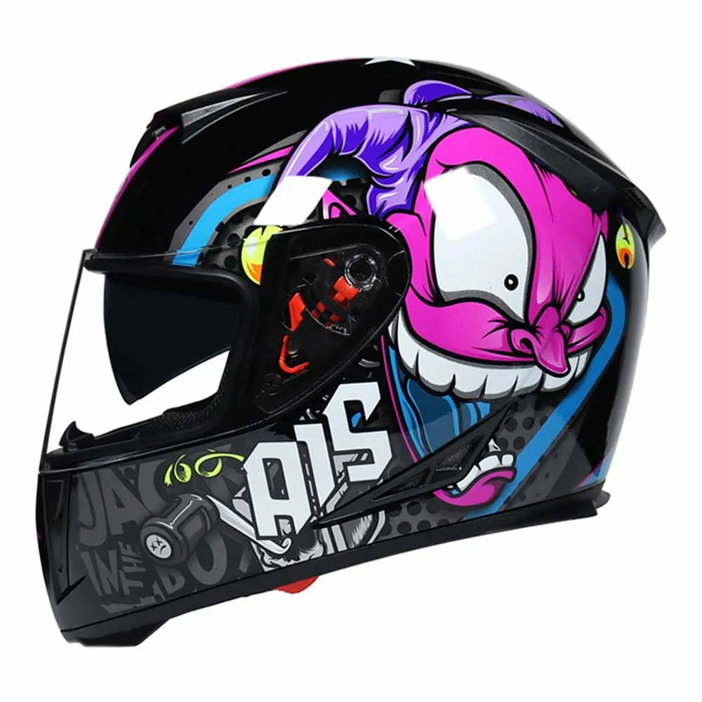 

Motorcycles Helmets Purple Joker Full Face Wear-Resistant Biker Accessories Breathable Head Protection Anti-Fall Motocross Kask