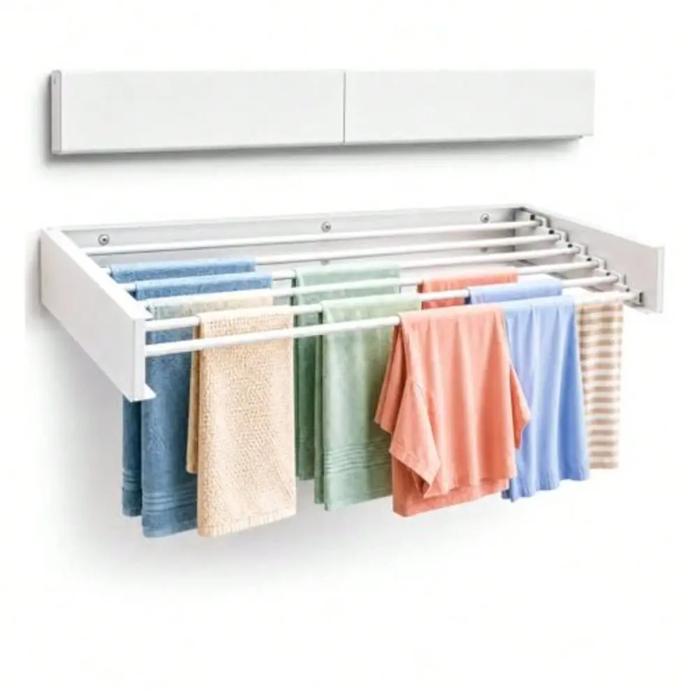Mounted Foldable Drying Rack Heavy Duty 50 Lb Laundry Rack Rust Resistant Indoor And Outdoor Use Easy Wall Mount Installation