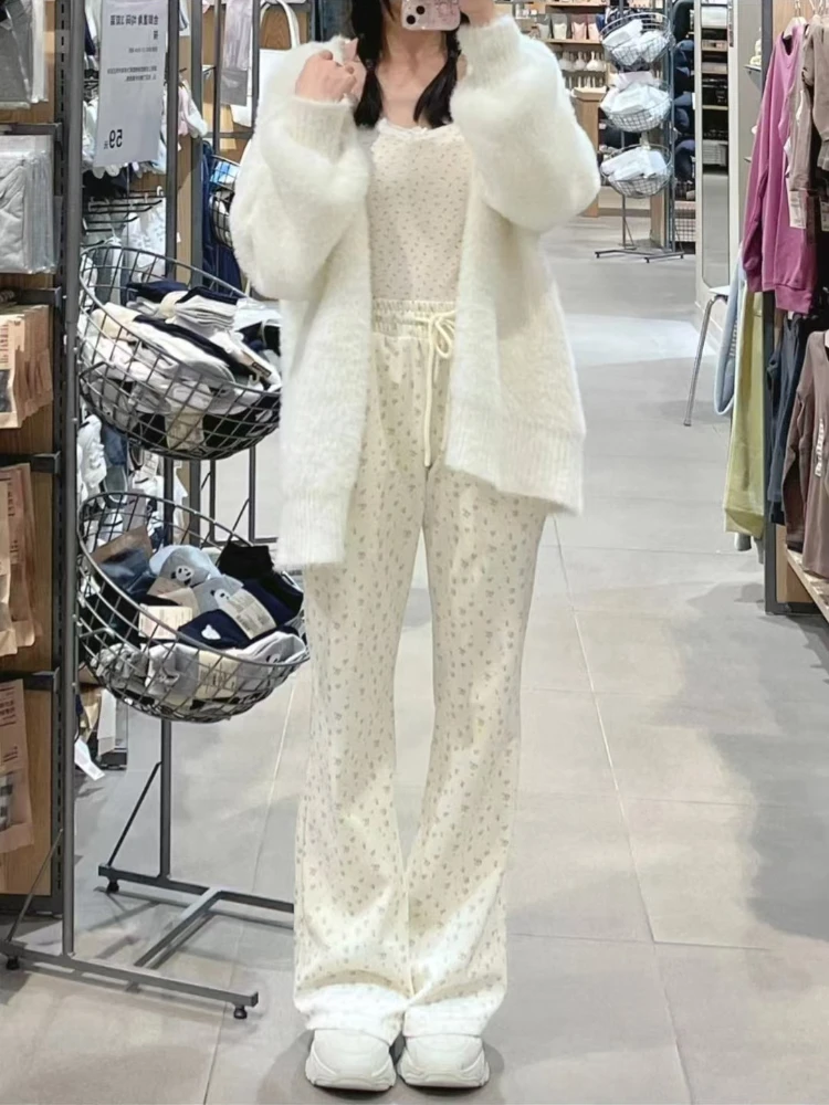 Dolce coreano allentato a vita alta gamba larga Slim Jean estate 2025 nuovo vintage gamba dritta casual versatile pantaloni a campana streetwear