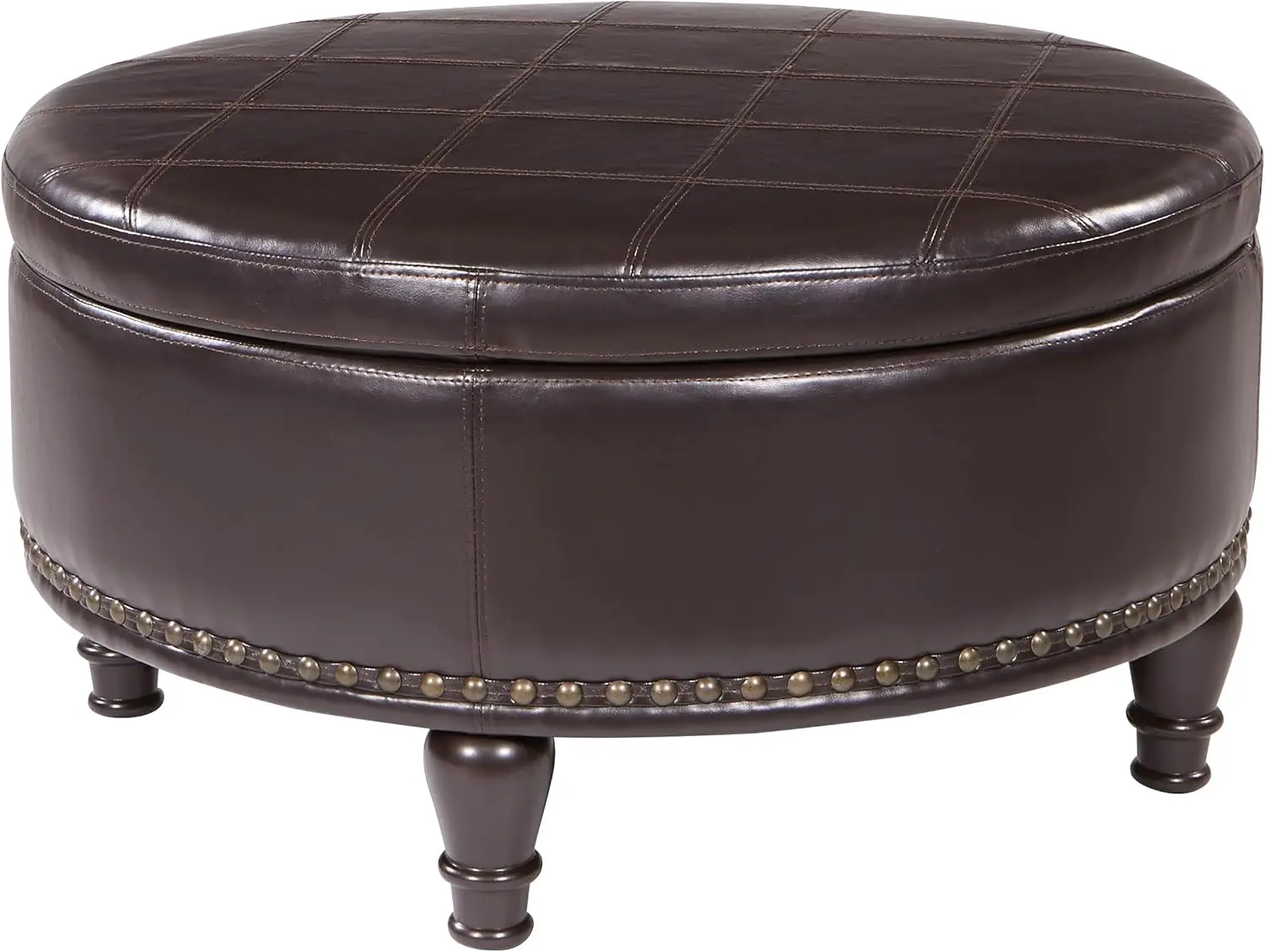 INSPIRED by Bassett OSP Home Furnishings Augusta Round Storage Ottoman with Decorative