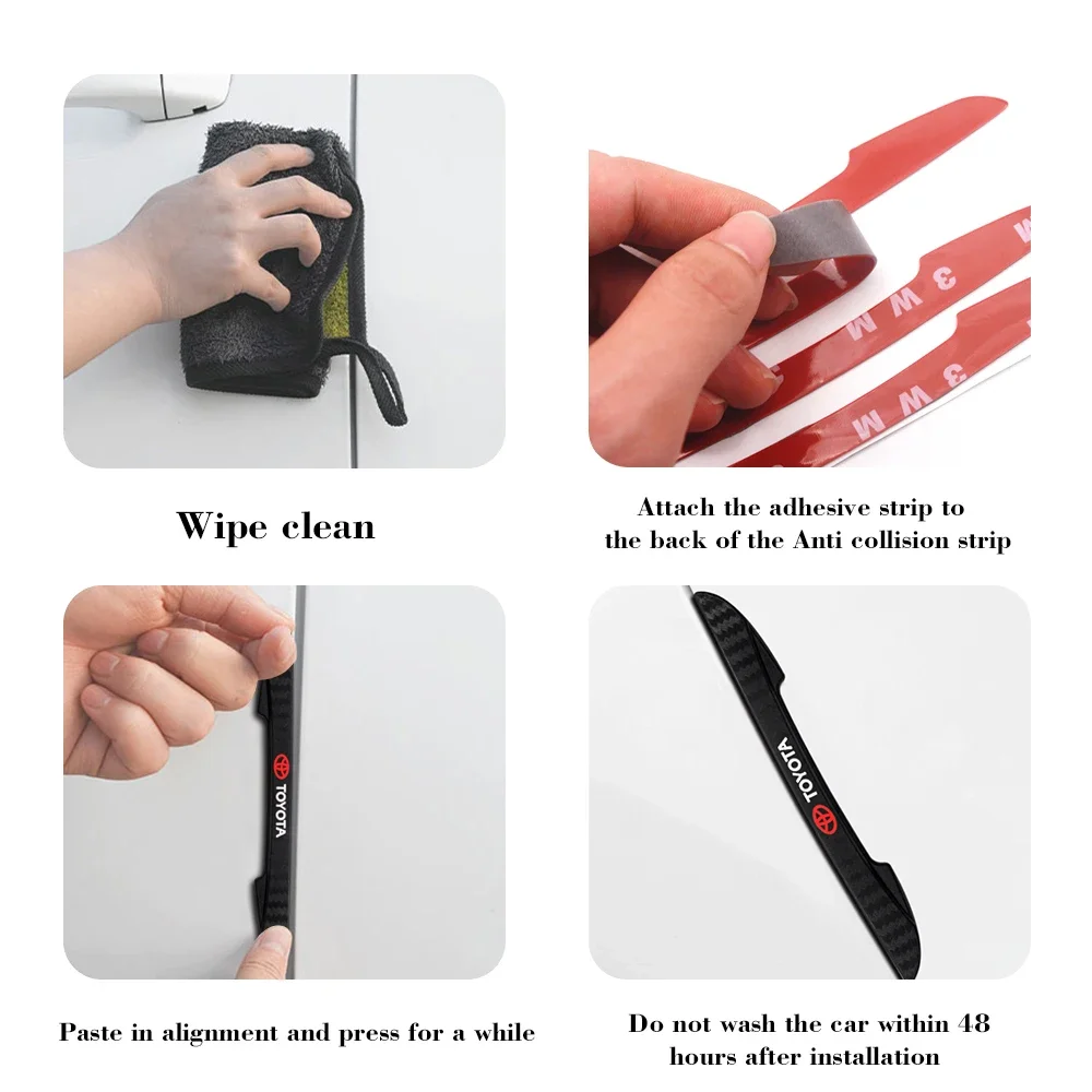 4 قطعة باب السيارة المضادة للتصادم قطاع الوفير ملصقات واقية لتويوتا TRD الرياضة كورولا بريوس أوريس كامري أفالون Rav4 هايلكس