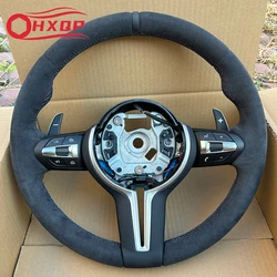 For BMW F30 F10 Alcantara Leather Dry Carbon Fiber Baked Paint Black Button Frame Steering wheel Assenbly