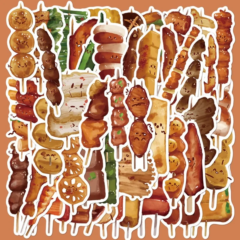 

50pcs Creative Cartoon Skewer Guide Series Graffiti Stickers Suitable for Helmet Desktop Wall Decoration DIY Sticker Pack
