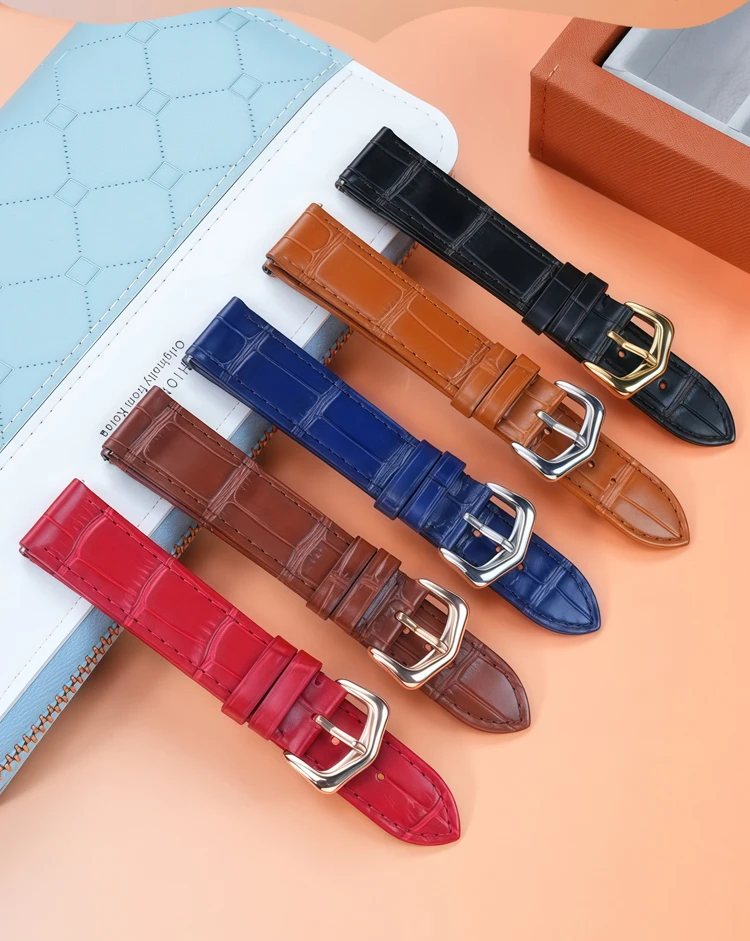 15mm 17mm 18mm 20mm Quick Release Genuine Cowhide Leather Watch Strap For Cartier Santos Dumont Tank London series Unisex