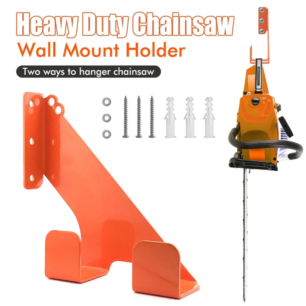 

A002 2PCS Chainsaw Hanger Wall Mount Metal Heavy Duty Garage Organization Garage Storage Chainsaw Rack Organizer