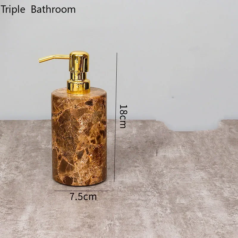 1pc Light Luxury Marble Bathroom Accessories Soap Dispenser Soap Dish Tray Gargle Cup Cotton Swab Box Toothbrush Holder